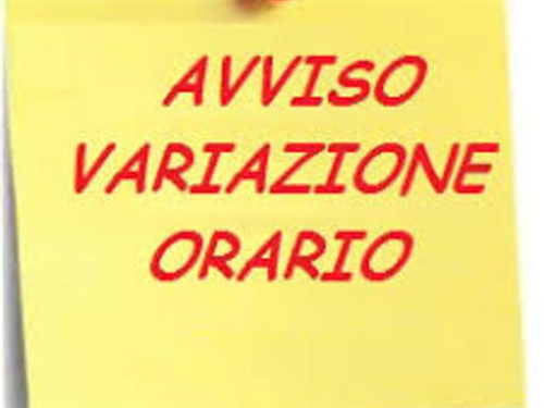 Variazione orario ufficio